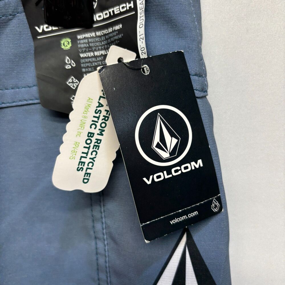 NWT Volcom Mod Tech Men Swim Shorts Trunks Size 32 Blue D114 -10 - Picture 10 of 16